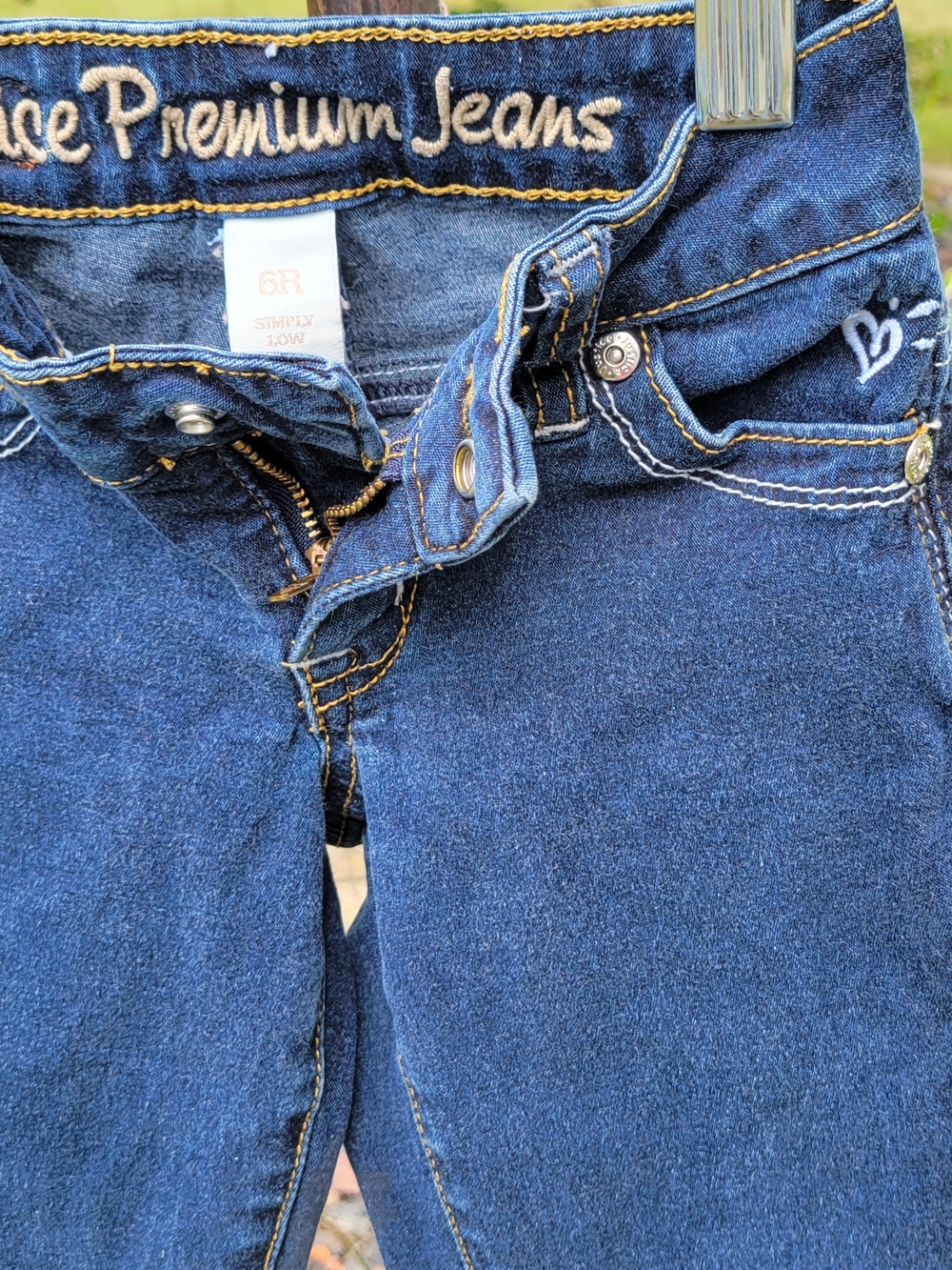 Justice Girls' Dark Blue Stretch Jeans - Picture 4 of 5